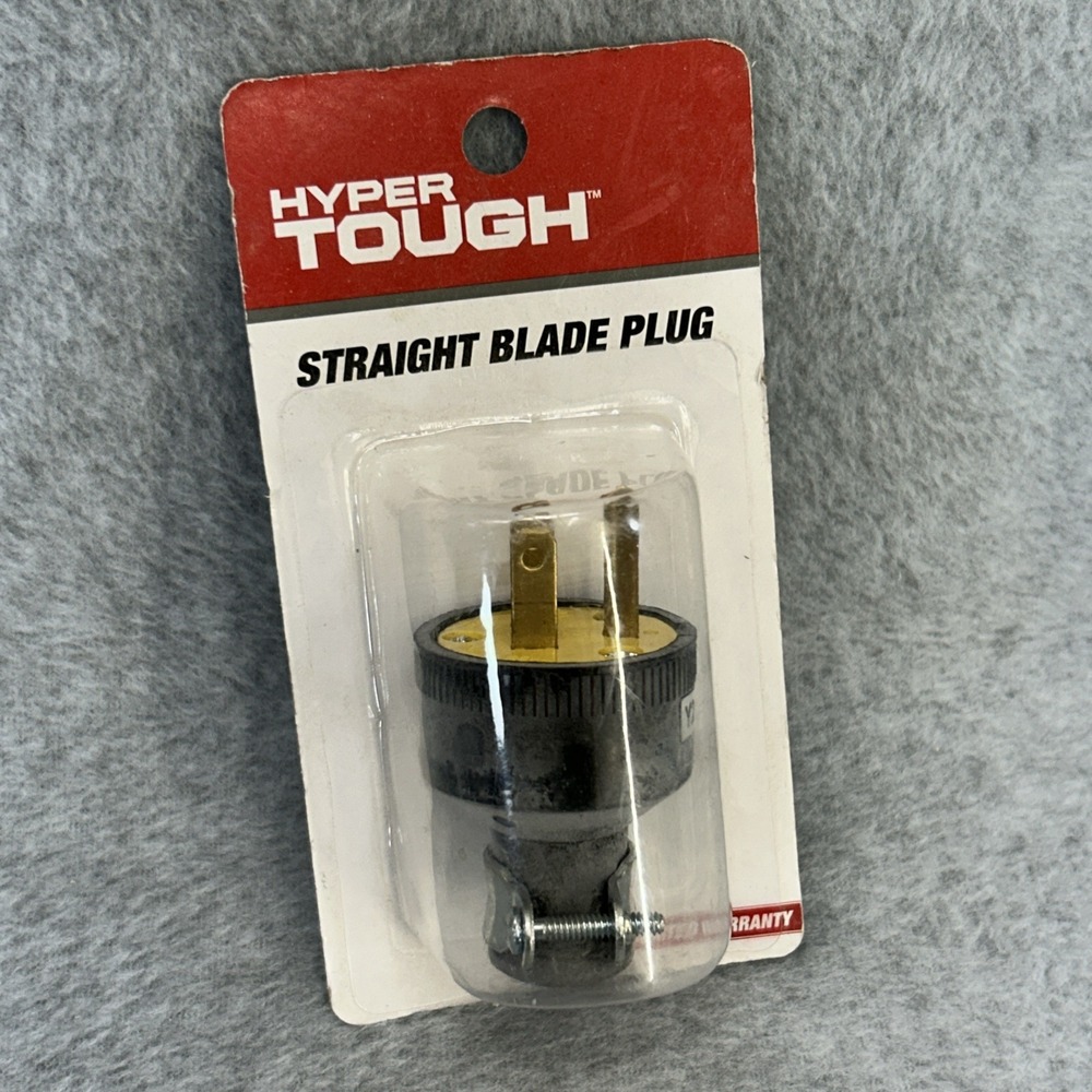 Straight Blade Plug Unisex Black Hyper Tough 3 Prong NEMA 5-15P Adapter OS